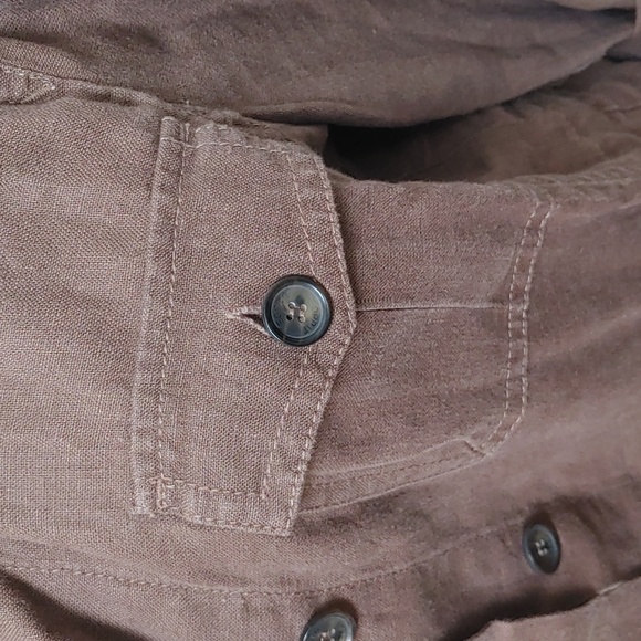 ESPRIT Brown military army style boho fall high colar jacket pockets long Sleeve - Picture 4 of 10